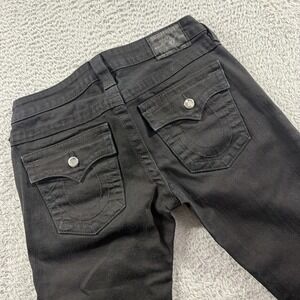 True Religion Disco Billy Jeans Womens 28 Black Bootcut Low Rise Y2K Grunge